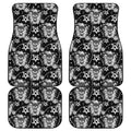 Black And White Wicca Devil Skull Print Front and Back Car Floor Mats