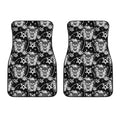 Black And White Wicca Devil Skull Print Front Car Floor Mats