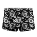 Black And White Wicca Devil Skull Print Men's Boxer Briefs
