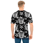 Black And White Wicca Devil Skull Print Men's T-Shirt