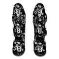 Black And White Wicca Devil Skull Print Muay Thai Shin Guards