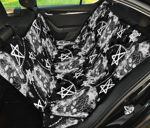Black And White Wicca Devil Skull Print Pet Car Back Seat Cover