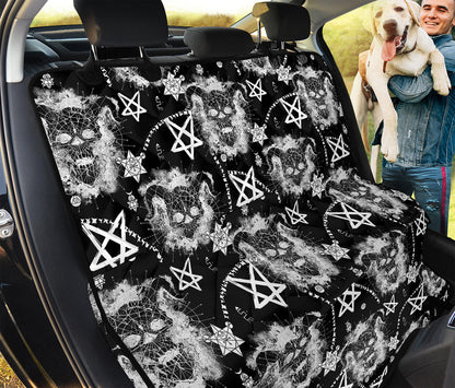 Black And White Wicca Devil Skull Print Pet Car Back Seat Cover