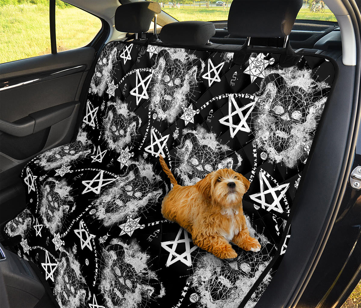 Black And White Wicca Devil Skull Print Pet Car Back Seat Cover