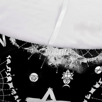 Black And White Wicca Devil Skull Print Sofa Cover
