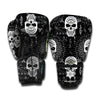 Black And White Wicca Evil Skull Print Boxing Gloves