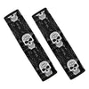 Black And White Wicca Evil Skull Print Car Seat Belt Covers