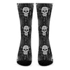 Black And White Wicca Evil Skull Print Crew Socks