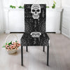 Black And White Wicca Evil Skull Print Dining Chair Slipcover