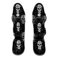 Black And White Wicca Evil Skull Print Muay Thai Shin Guards