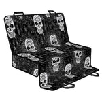 Black And White Wicca Evil Skull Print Pet Car Back Seat Cover