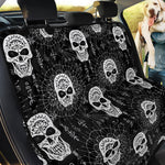 Black And White Wicca Evil Skull Print Pet Car Back Seat Cover