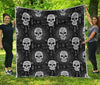 Black And White Wicca Evil Skull Print Quilt