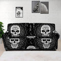 Black And White Wicca Evil Skull Print Sofa Cover