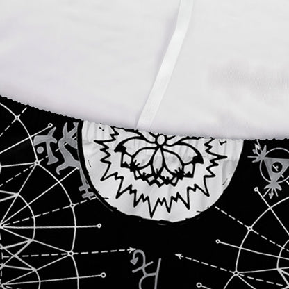 Black And White Wicca Evil Skull Print Sofa Cover