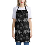 Black And White Wicca Gothic Print Apron