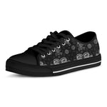 Black And White Wicca Gothic Print Black Low Top Shoes