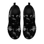 Black And White Wicca Gothic Print Black Sneakers