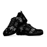 Black And White Wicca Gothic Print Black Sneakers