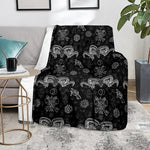 Black And White Wicca Gothic Print Blanket