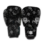 Black And White Wicca Gothic Print Boxing Gloves