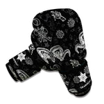 Black And White Wicca Gothic Print Boxing Gloves