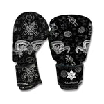 Black And White Wicca Gothic Print Boxing Gloves