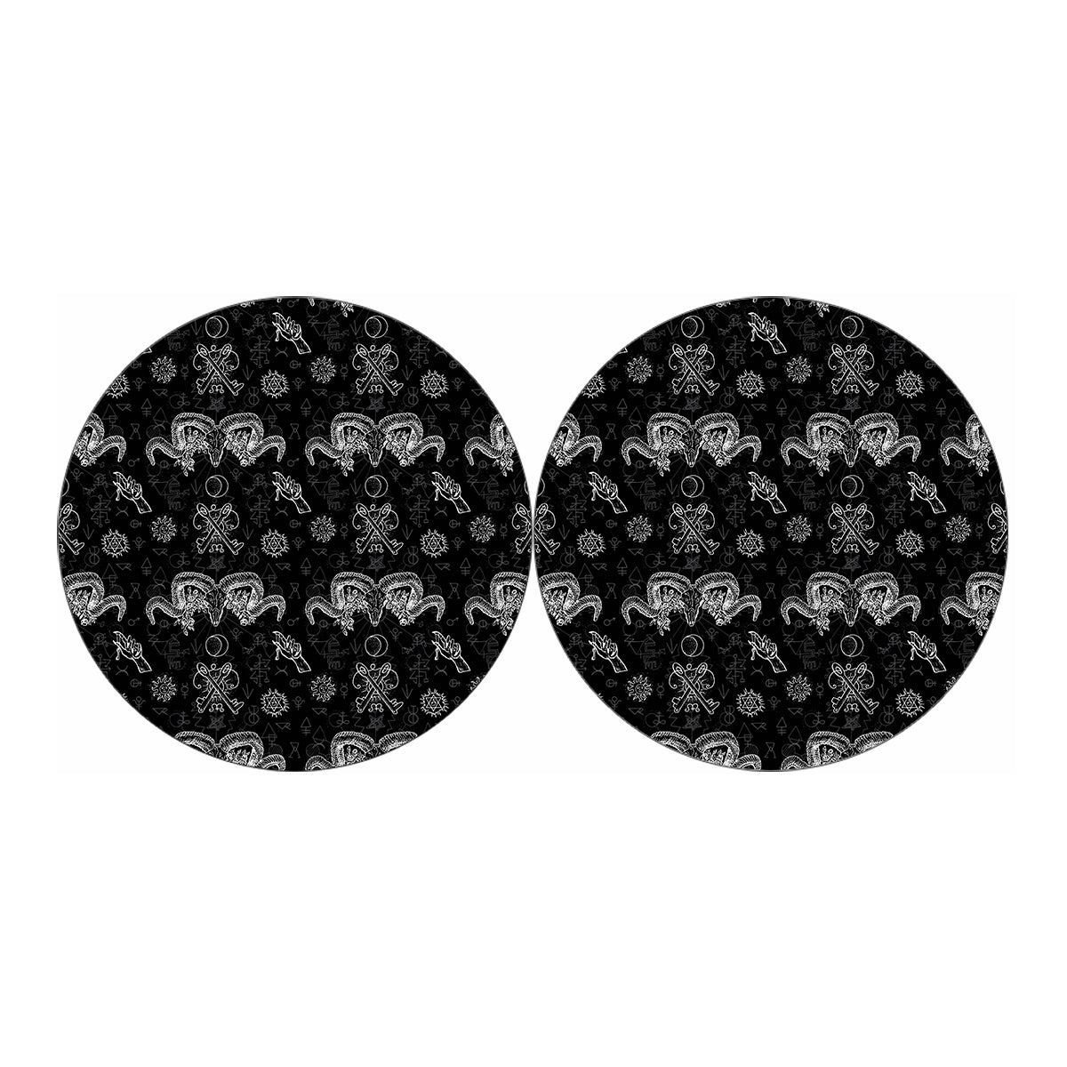 Black And White Wicca Gothic Print Car Coasters