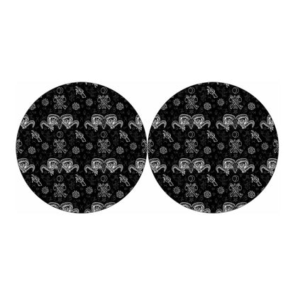 Black And White Wicca Gothic Print Car Coasters