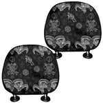 Black And White Wicca Gothic Print Car Headrest Covers