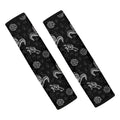 Black And White Wicca Gothic Print Car Seat Belt Covers