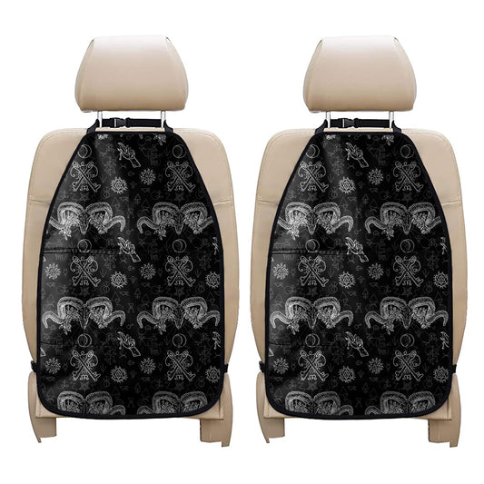 Black And White Wicca Gothic Print Car Seat Organizers
