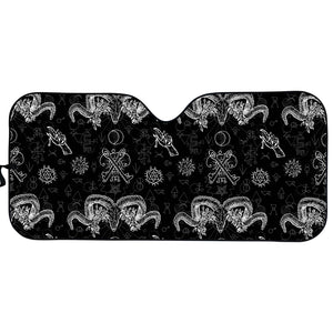 Black And White Wicca Gothic Print Car Sun Shade