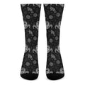 Black And White Wicca Gothic Print Crew Socks