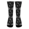 Black And White Wicca Gothic Print Crew Socks