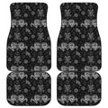 Black And White Wicca Gothic Print Front and Back Car Floor Mats
