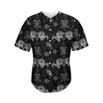 Black And White Wicca Gothic Print Men's Baseball Jersey