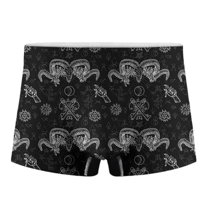 Black And White Wicca Gothic Print Men's Boxer Briefs