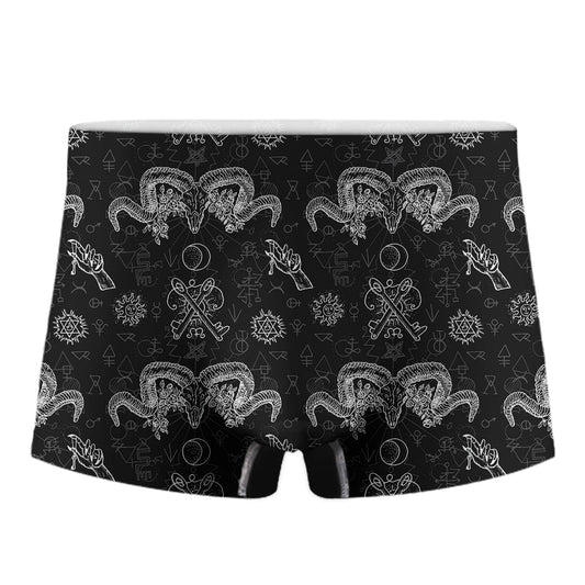 Black And White Wicca Gothic Print Men's Boxer Briefs