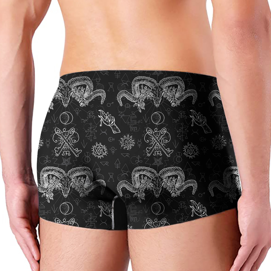 Black And White Wicca Gothic Print Men's Boxer Briefs