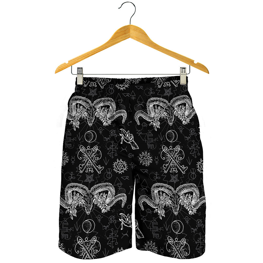 Black And White Wicca Gothic Print Men's Shorts