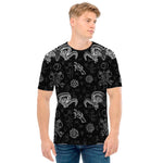 Black And White Wicca Gothic Print Men's T-Shirt