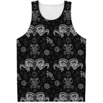 Black And White Wicca Gothic Print Men's Tank Top
