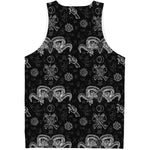 Black And White Wicca Gothic Print Men's Tank Top