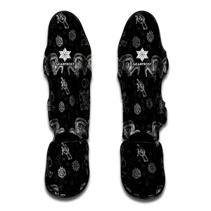 Black And White Wicca Gothic Print Muay Thai Shin Guard