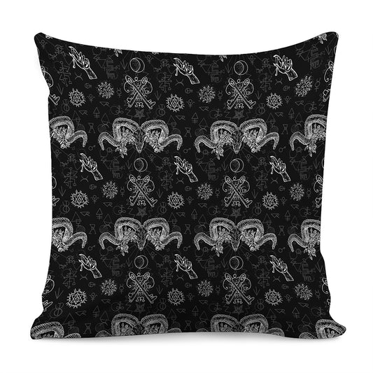 Black And White Wicca Gothic Print Pillow Cover
