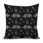 Black And White Wicca Gothic Print Pillow Cover
