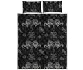 Black And White Wicca Gothic Print Quilt Bed Set