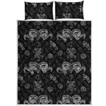 Black And White Wicca Gothic Print Quilt Bed Set