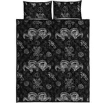 Black And White Wicca Gothic Print Quilt Bed Set